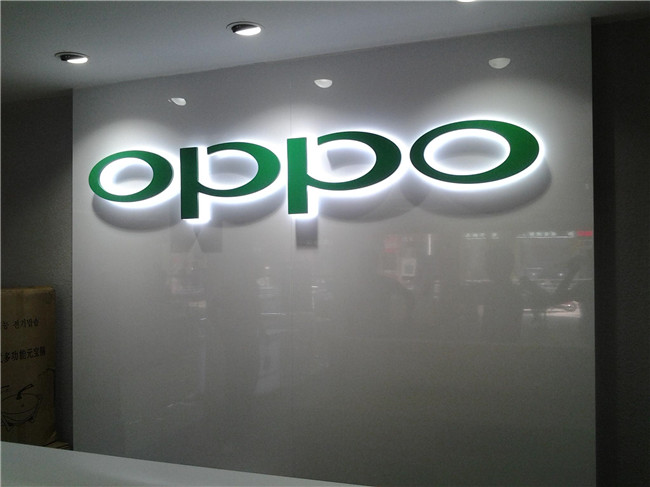 oppo背面發(fā)光字：用于店面背景墻裝飾